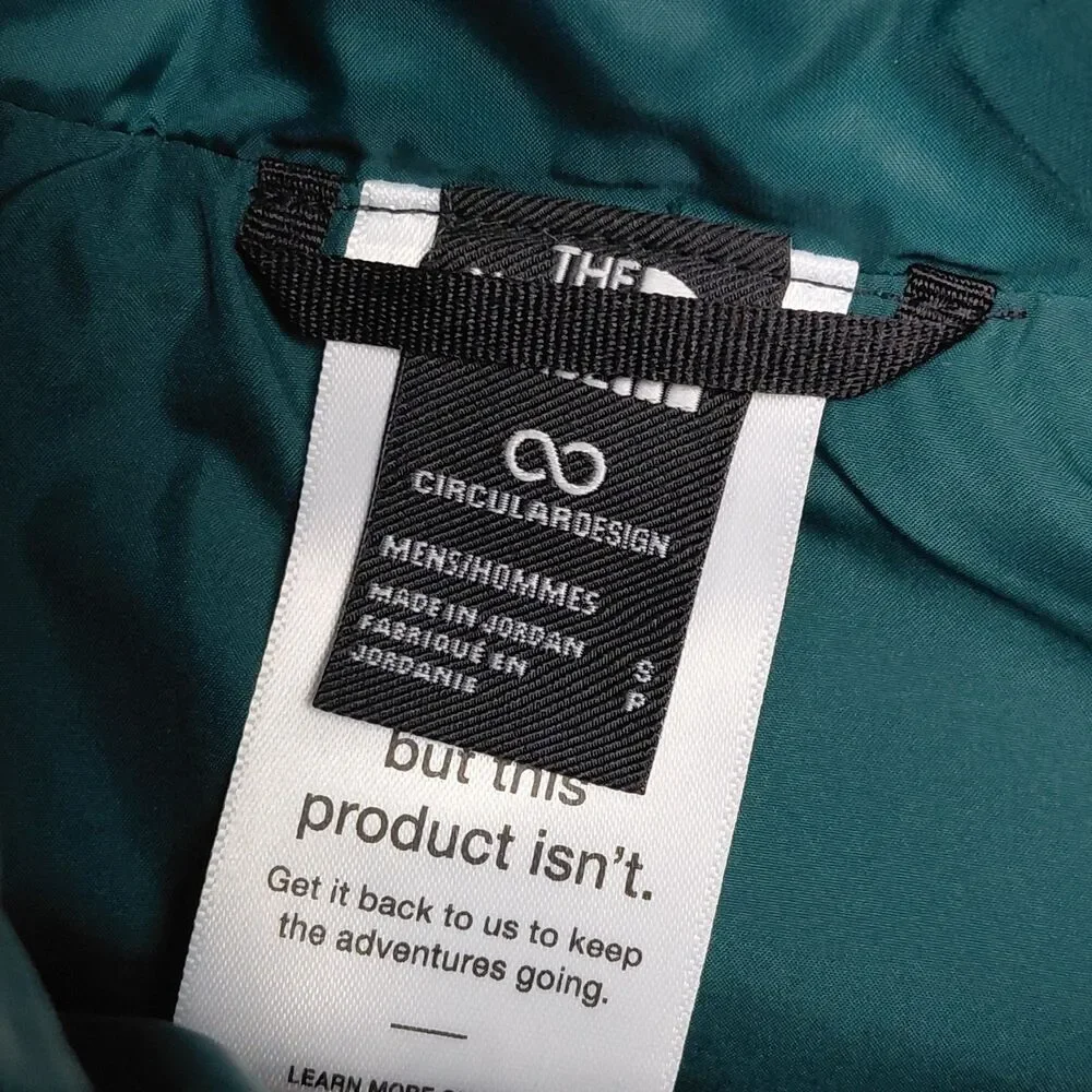 NEW The North Face Thermal Insulation Vest Mens Small Green ThermoBall Full Zip